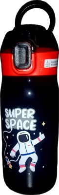 utopian world Astronaut Print Space Skater Insulated Stainless Steel Sipper Bottle 500 ml(Black)