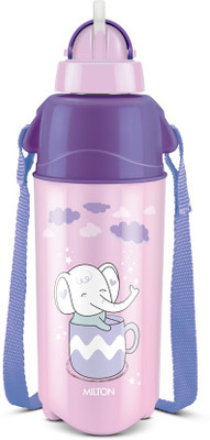 MILTON Kool Trendy 500 Plastic Insulated Water Bottle with Straw for Kids, Purple 490 ml Water Bottle(Set of 1, Purple) deal from flipkart
