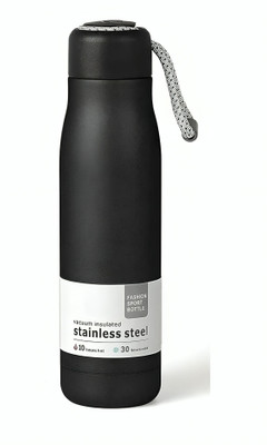 zorvella Premium & Durable | Double-Walled Vacuum Insulated | BPA-Free | Stainless Steel 501 ml Water Bottle(Set of 1, Black)
