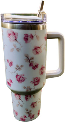 THESTORYBOX Insulated Travel with Handle and Lid Stainless Steel Printed Tumbler Stainless Steel Tumbler(1000 ml)