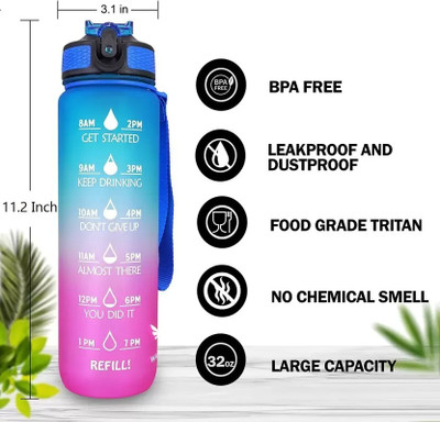 ALORNERKZ waterbottle1 1000 ml Water Bottle(Set of 1, Multicolor)