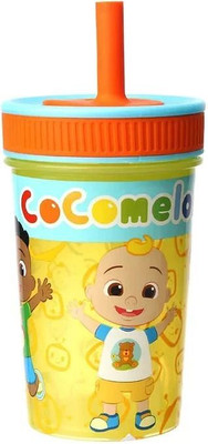striders Cocomelon Silicone Straw Tumbler Cup – Cute Leak-Proof Cartoon Kids Cup 360 ml(Multicolor)