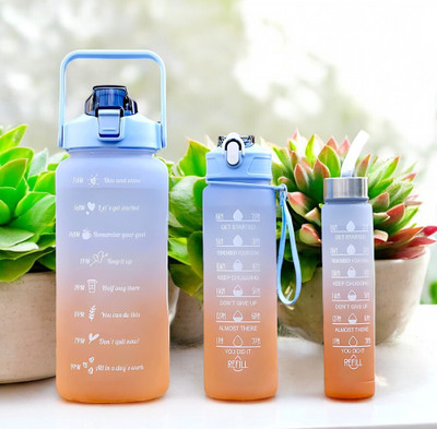 Jhalakriti Pack of 3 Sipper BPA Free Non-Toxin Plastic Leak-proof Water Bottle 3200 ml Water Bottles(Set of 3, Multicolor)