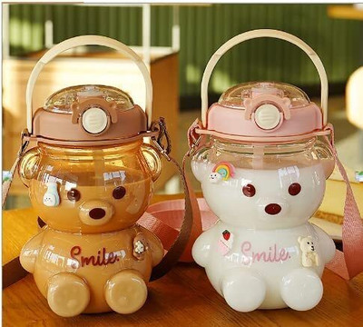 Jhalakriti 1000ml Teddy Bear Water Bottle 1000 ml Water Bottle(Set of 1, Multicolor)
