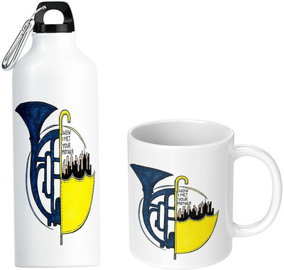 Printwala Compatible Print How I met Your Mother Sipper Mug|Aluminium 600ml Sipper(SP-133 600 ml Water Bottles(Set of 2, Multicolor)