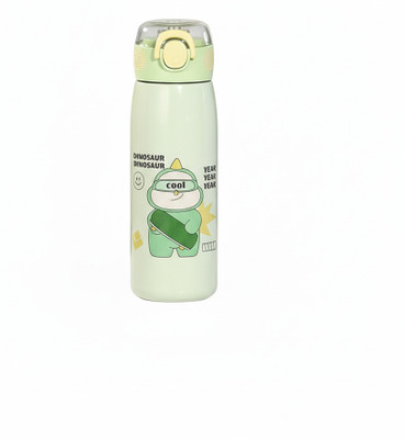 RVCTRENDZ Insulated Stainless Steel Water Bottle With Cute Print 650 ml Water Bottle(Set of 1, Green)