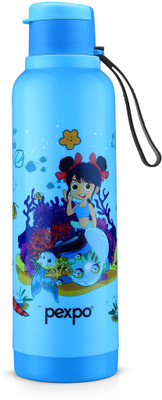 pexpo Sonnet, Warm & Cold UV Mermaid Printed Insulated Kids School, Picnic Leakproof 500 ml Water Bottle(Set of 1, Blue)