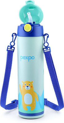 pexpo Pixy 500 Hot & Cold Stainless Steel Kids Water Bottle, School, thermosteel 470 ml Water Bottle(Set of 1, Green, Blue)