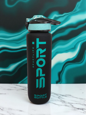 organzee Sport Life Water Bottle – Leakproof BPA-Free Sports with Carry Lock for Gym 1000 ml Water Bottle(Set of 1, Black, Blue)