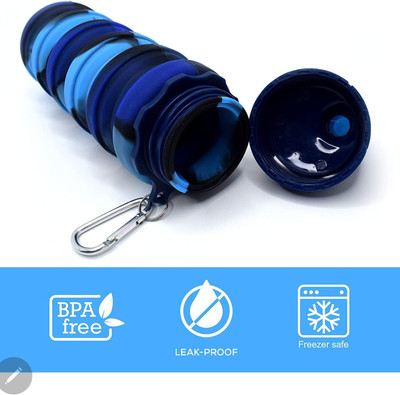 PEACORA SILICONE WATER BOTTLE 500 ml Water Bottle(Set of 1, Multicolor)