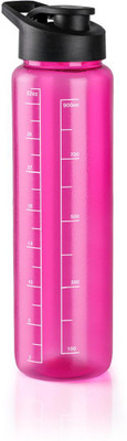 Divine Enterprise Round Unbreakable Plastic Water Bottle | Lid Is Sealed By A Silicone Ring 1000 ml Water Bottle(Set of 1, Pink)