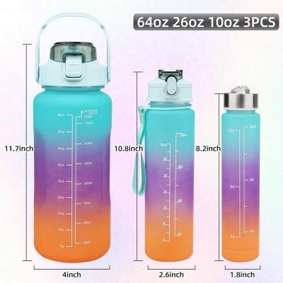 GCKLOGISTIC Silicon Water Bottle 2000 Ml, 900 Ml, 300 Ml 3200 ml Water Bottles(Set of 3, Multicolor)