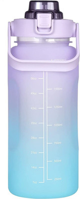 RANGATE Tritan Water Bottle With Time Marker Motivational Water Bottle 2000 ml Water Bottle(Set of 1, Purple)