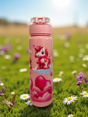 organzee Unicorn Water Bottle –Cute Leakproof with Flip Cap | BPA-Free Bottle for Kids 600 ml Water Bottle(Set of 1, Pink)