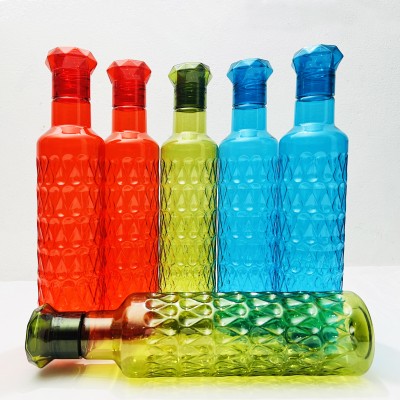 Hozon Diamond Plastic Unbreakable Water Bottle for Multi Purpose BPA And Leak Free 1000 ml Water Bottles(Set of 6, Multicolor)