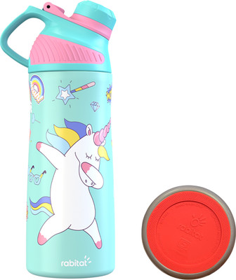 Rabitat ZYLO Stainless Steel Water Bottle for Kids 550 ml Water Bottle(Set of 1, Multicolor)