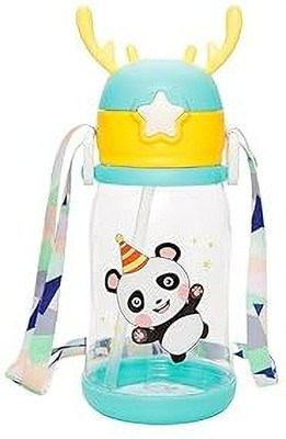 ThirstJoy Deer Horn Design Water Bottle for Kids | Bottle for Kids 600 ml Water Bottle(Set of 1, Green)