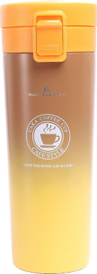 Raw Element Coffee Travel Mug 380 ml Water Bottle(Set of 1, Yellow)