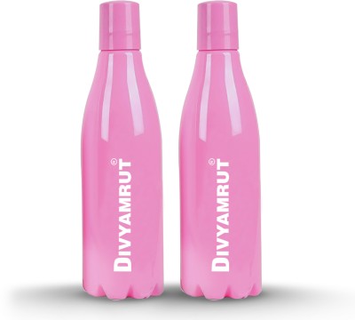 DIVYAMRUT PINK 2000 ml Water Bottles(Set of 2, Pink)