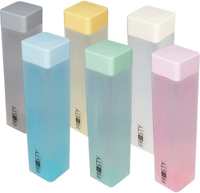 Pack of 6 Frosty Plastic Food Grade Fridge Square Water Bottle Set 1000 ml Bottle Plastic