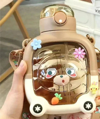 RHINETOYS Cartoon-Printed Designer Teddy: Perfect 1L Anti-Leak Gift for Kids 1000 ml Water Bottle(Set of 1, Multicolor)
