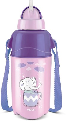 MILTON Kool Trendy 400 Plastic Insulated Water Bottle with Straw for Kids, Purple 400 ml Water Bottle(Set of 1, Purple)