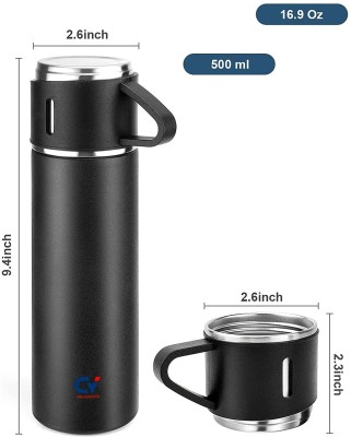 Pack of 1 Flask Gift Set with Cup/Vacuum Stainless Steel for Coffee Hot Water 500 ml Bottle Steel