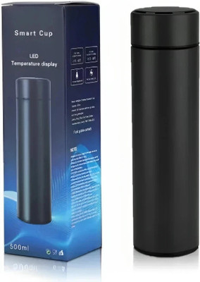 Temperature Hot & Cold Led Smart Water Bottle 490 ml Water Bottle(Set of 1, Black)