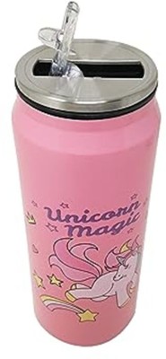 PriWa unicorn stainless steel cute cane shape bottle 500 ml Water Bottle(Set of 1, Blue, Pink)