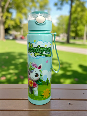 organzee Unicorn Water Bottle –Cute Leakproof with Flip Cap | BPA-Free Bottle for Kids 600 ml Water Bottle(Set of 1, Green)