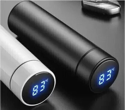 MINBRA Temperature Display Water bottle White color 500 ml Water Bottle(Set of 1, Black)
