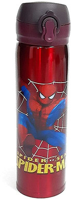 JELLIFY Spiderman Printed Stainless Steel BPA-Free Water Bottle for Kids 500 ml Water Bottle(Set of 1, Black, Red)
