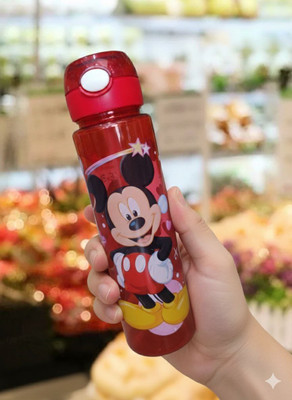 maagaytrigoshainganjmart MGGM Cartoon Water Bottle Portable With Straw 800 ml Water Bottle(Set of 1, Multicolor)