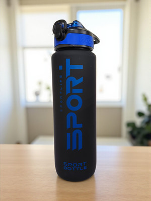 organzee Sport Life Water Bottle – Leakproof BPA-Free Sports with Carry Lock for Gym 1000 ml Water Bottle(Set of 1, Blue, Black)