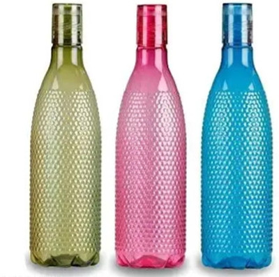 babaji PLASTIC WATER BOTTLES SET OF 3 1000 ml Water Bottles(Set of 3, Multicolor)