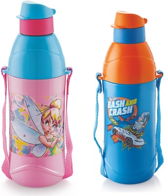 cello PURO JUNIOR 600 INSULATED 470 ml Water Bottles(Set of 2, Pink, Blue)