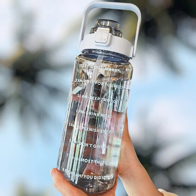 InscapeDesign 2000ml Motivational Time Marker Transparent BPA Free Water Bottle 2000 ml Water Bottle(Set of 1, Multicolor)