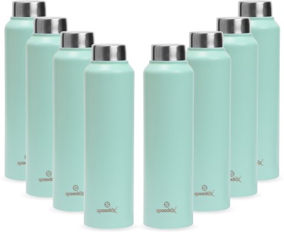 SPEEDEX Stainless Steel Water Bottle for fridge School Gym Sports Home office Boys Girls 1000 ml Bottle(Pack of 8, Green, Steel)