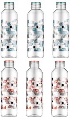 Qozzby Water bottle set for Fridge, Office, Sports, School, Gym, Yoga 1000 ml Bottle(Pack of 6, Multicolor, Plastic)