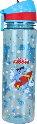smily kiddos Straight Water Bottle With Flip Top Nozzle Shark Theme - Blue & Red 600 ml Water Bottle(Set of 1, Blue)