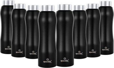 SPEEDEX Stainless Steel Fridge Water Bottle Sipper Cap (Pack of 8, Black Colour, 1000 ml) 1000 ml Bottle(Pack of 8, Black, Steel)