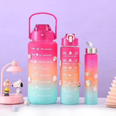TITEPO 1 3000 ml Water Bottles(Set of 3, Pink, Green)