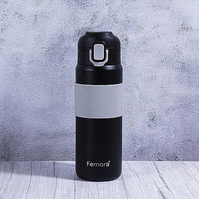 Femora 0 600 ml Water Bottle(Set of 1, Black)