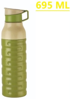 cello PURO STEEL DELTA Bottle INNER STEEL OUTER PLASTIC GREEN 695 ml Water Bottle(Set of 1, Light Green)