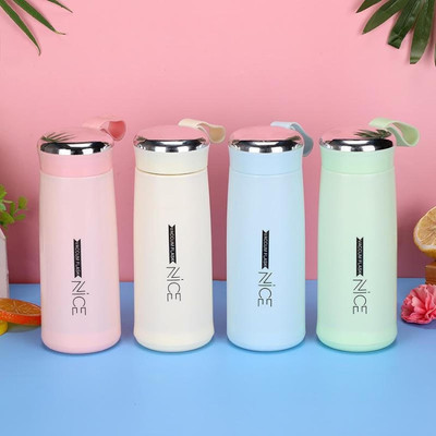 Pack of 1 Thermos Glass Water Bottle 400ml, Leakproof Flask for Tea 400 ml Bottle Plastic