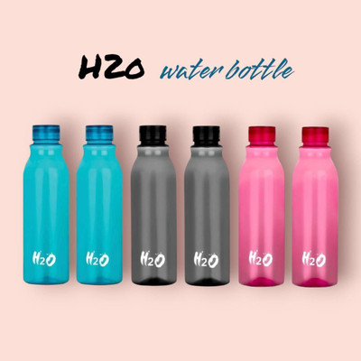 CARIBBEN Stylish Transparent Water Bottles–Black, Blue & Pink–BPA-Free Plastic 1000 ml(Blue, Black, Pink)