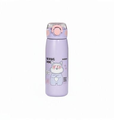 RVCTRENDZ Insulated Stainless Steel Water Bottle With Cute Print 650 ml Water Bottle(Set of 1, Purple)