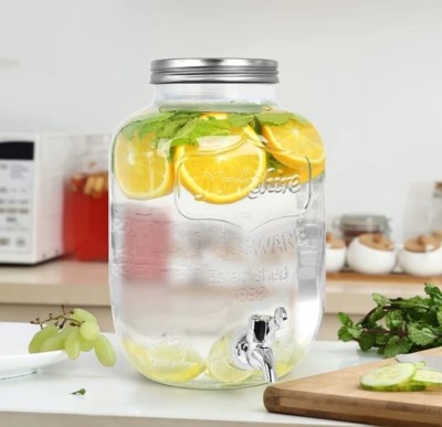 MDNSHO Glass Cold Water Mason Jar Dispenser Mason Jar Glass Pitcher with tap Bottled Water Dispenser