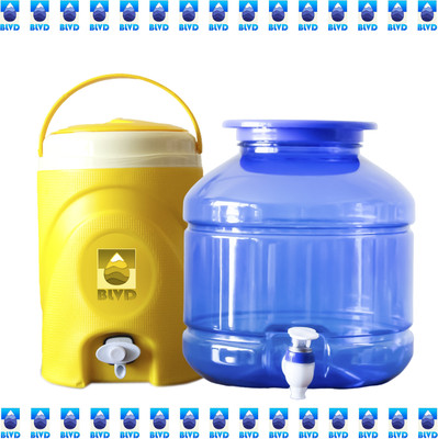 BLVD 6 L Yellow jar and 10 L blue handi 2 nos Bottled Water Dispenser