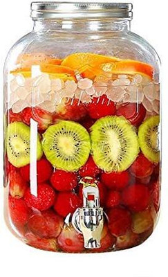Rra Traders Glass Utility Container - 4000 ml (Clear) Bottled Water Dispenser
